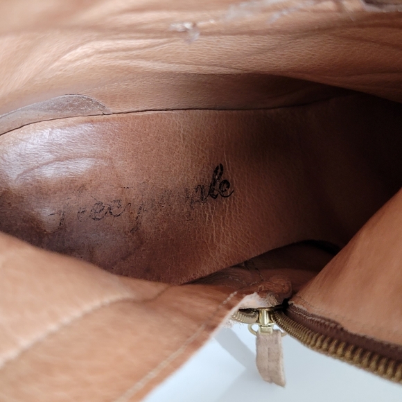 FREE PEOPLE Tan Suede Block Heel Boots - Picture 9 of 14